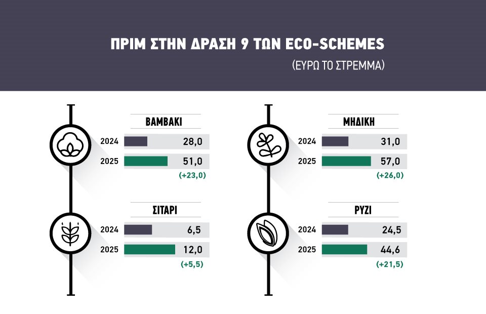 Μόνο μέσω eco- schemes η αναδιανομή 80 εκατ. σε βαμβάκι, σιτάρι, ρύζι μηδική, πολλά φίλτρα, άγνωστη η στρεμματική
