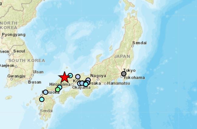 Σεισμός 6,2 Ρίχτερ στη δυτική Ιαπωνία