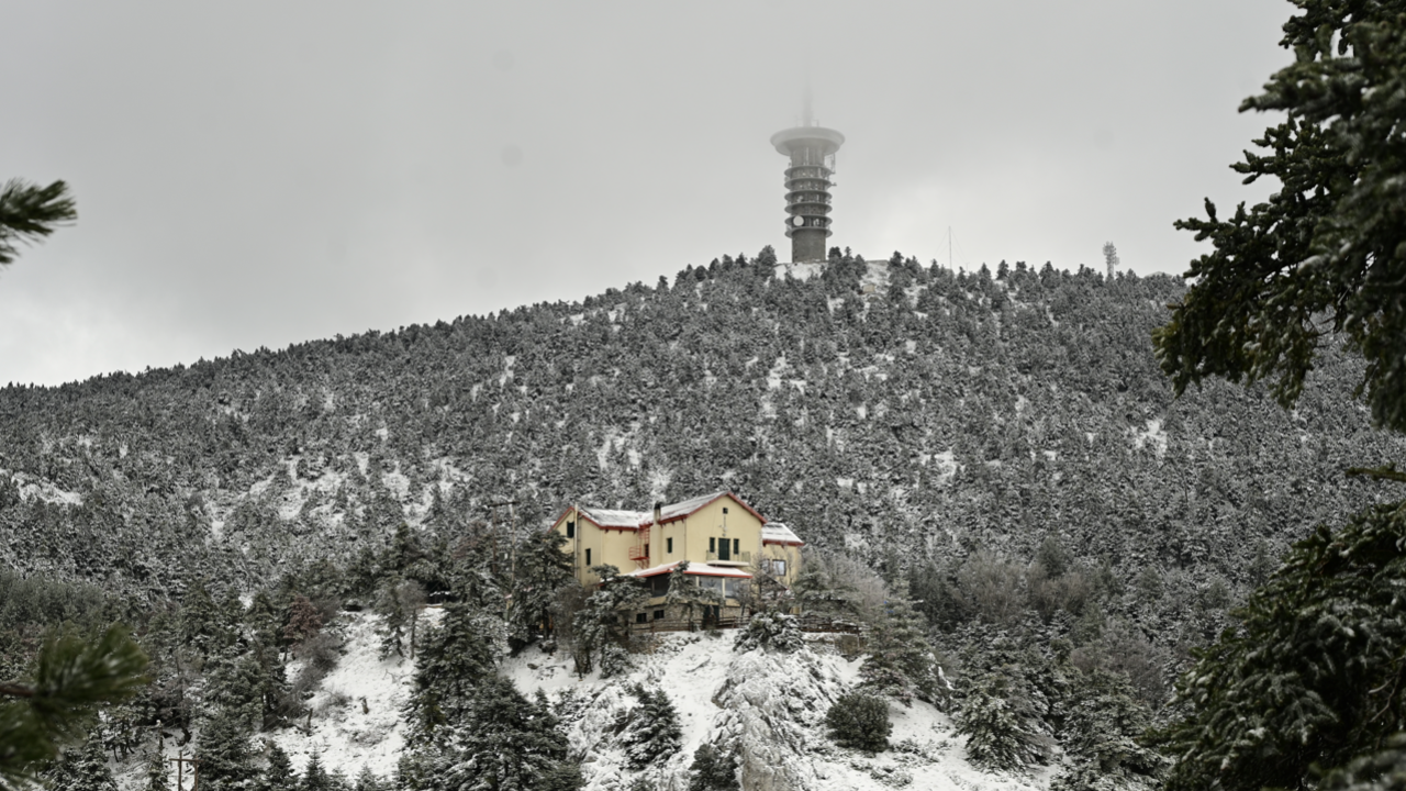 Πάρνηθα: Στους -3 η θερμοκρασία - Διακοπή κυκλοφορίας στο ύψος του τελεφερίκ (Βίντεο)