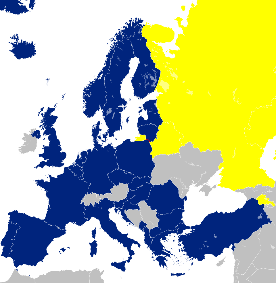 Map of military alliances in Europe