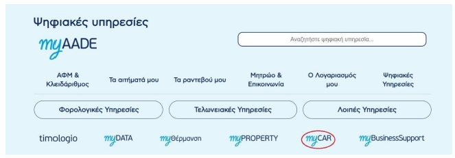 Οδηγίες για τη χρήση της εφαρμογής myCAR