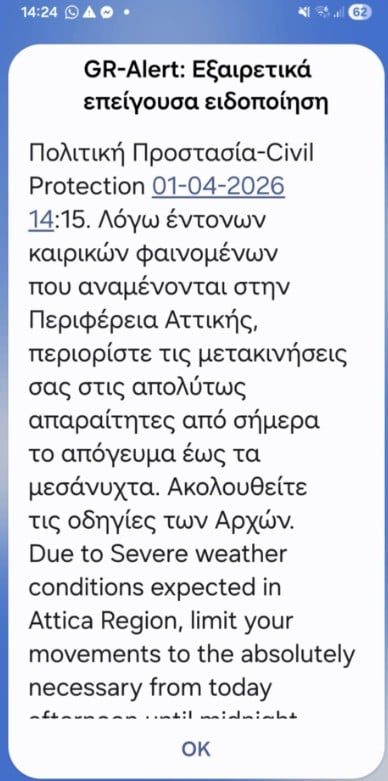 Βαρύ πέπλο από σύννεφα στην Αττική, χαλάζι και κόκκινο τοπίο λόγω αφρικανικής σκόνης στην Κρήτη (video)