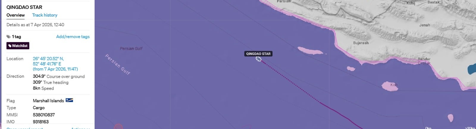 Πλήγμα σε containership της Maersk στον Περσικό Κόλπο
