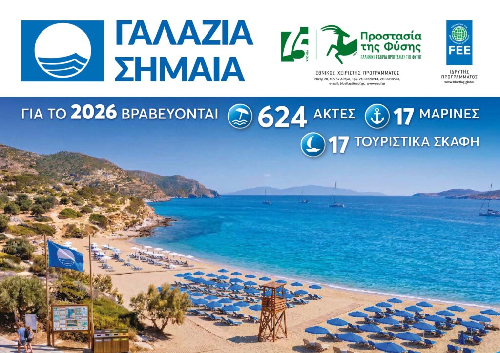 Δεύτερη η Ελλάδα με 624 βραβευμένες ακτές
