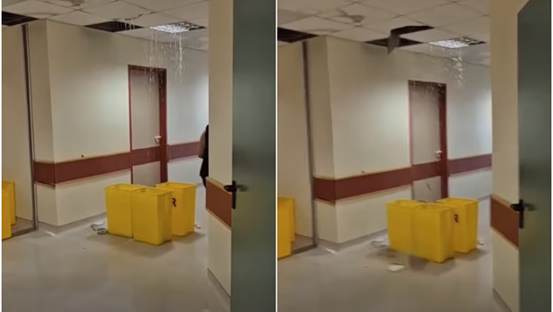 Κατέρρευσε τμήμα της οροφής του Νοσοκομείου Ρόδου - Το βίντεο ντοκουμέντο που ανάρτησε ο Σακελλαρίδης