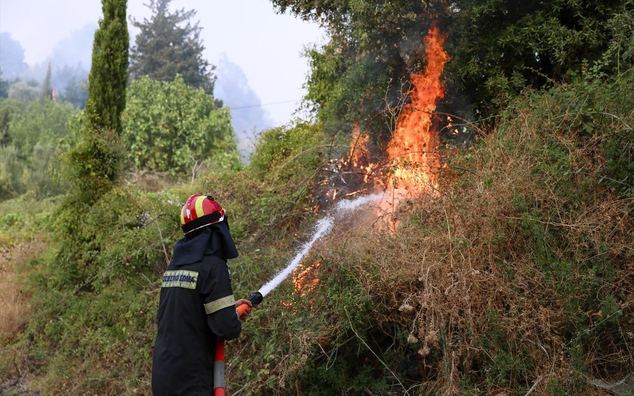 Φωτιά τώρα στο Τριάδι Θεσσαλονίκης κοντά σε κατοικίες