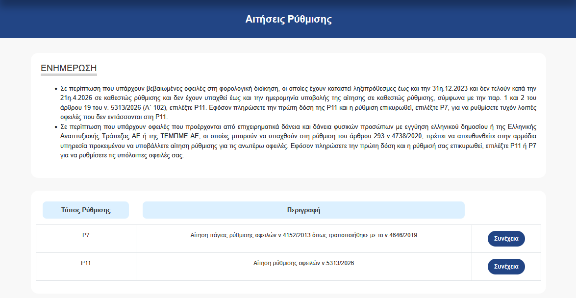Άνοιξε η ρύθμιση των 72 δόσεων