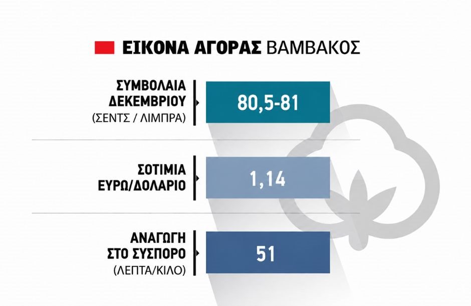 Σε υψηλό πολλών βδομάδων έφτασε το βαμβάκι, στα 51 λεπτά αναγωγή στο σύσπορο