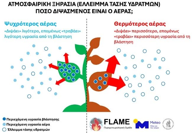 Πώς το έλλειμμα τάσης υδρατμών αυξάνει τον κίνδυνο πυρκαγιάς