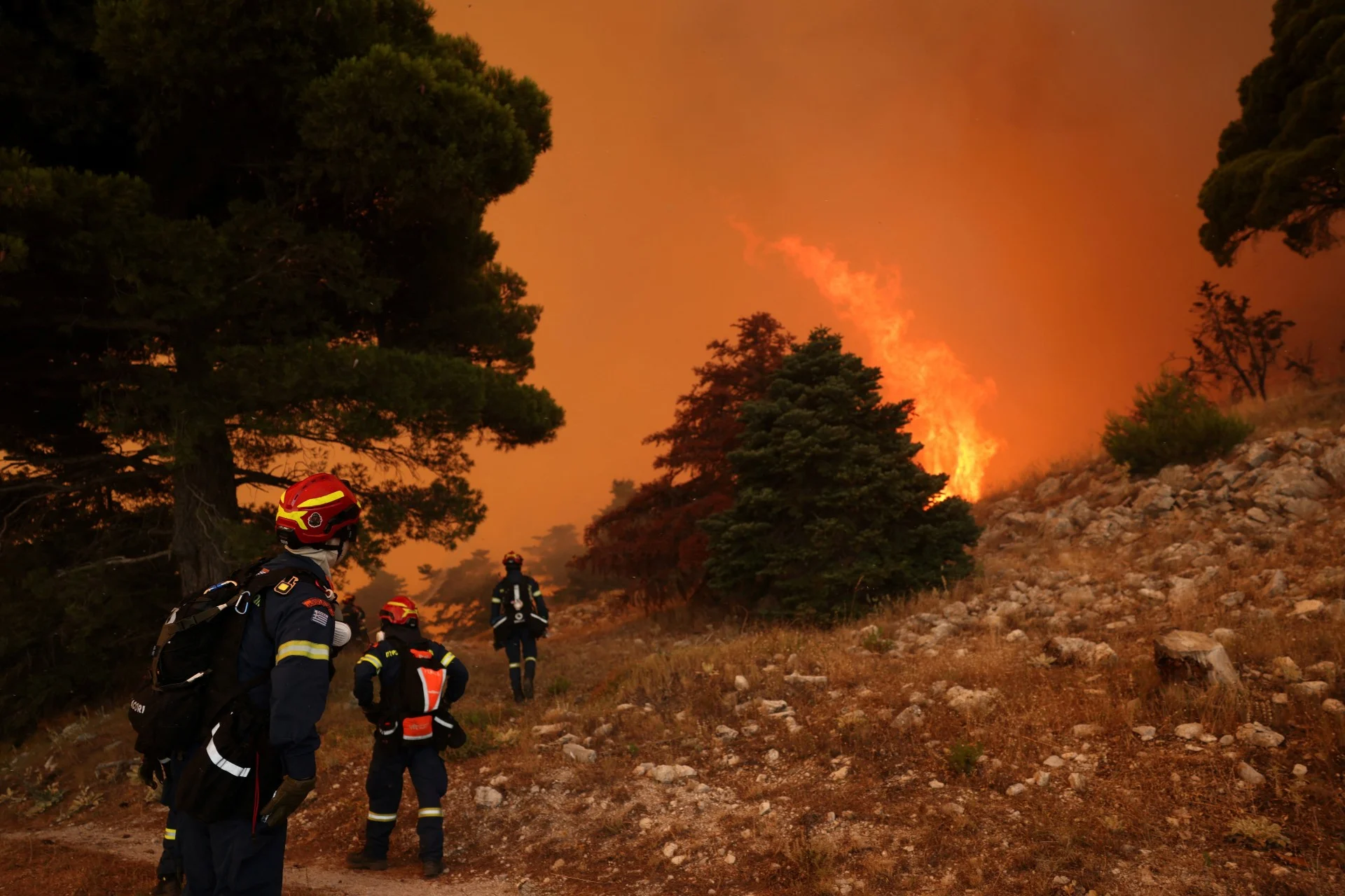 Η κατάσταση στα μέτωπα της πυρκαγιάς στη Δυτική Αττική