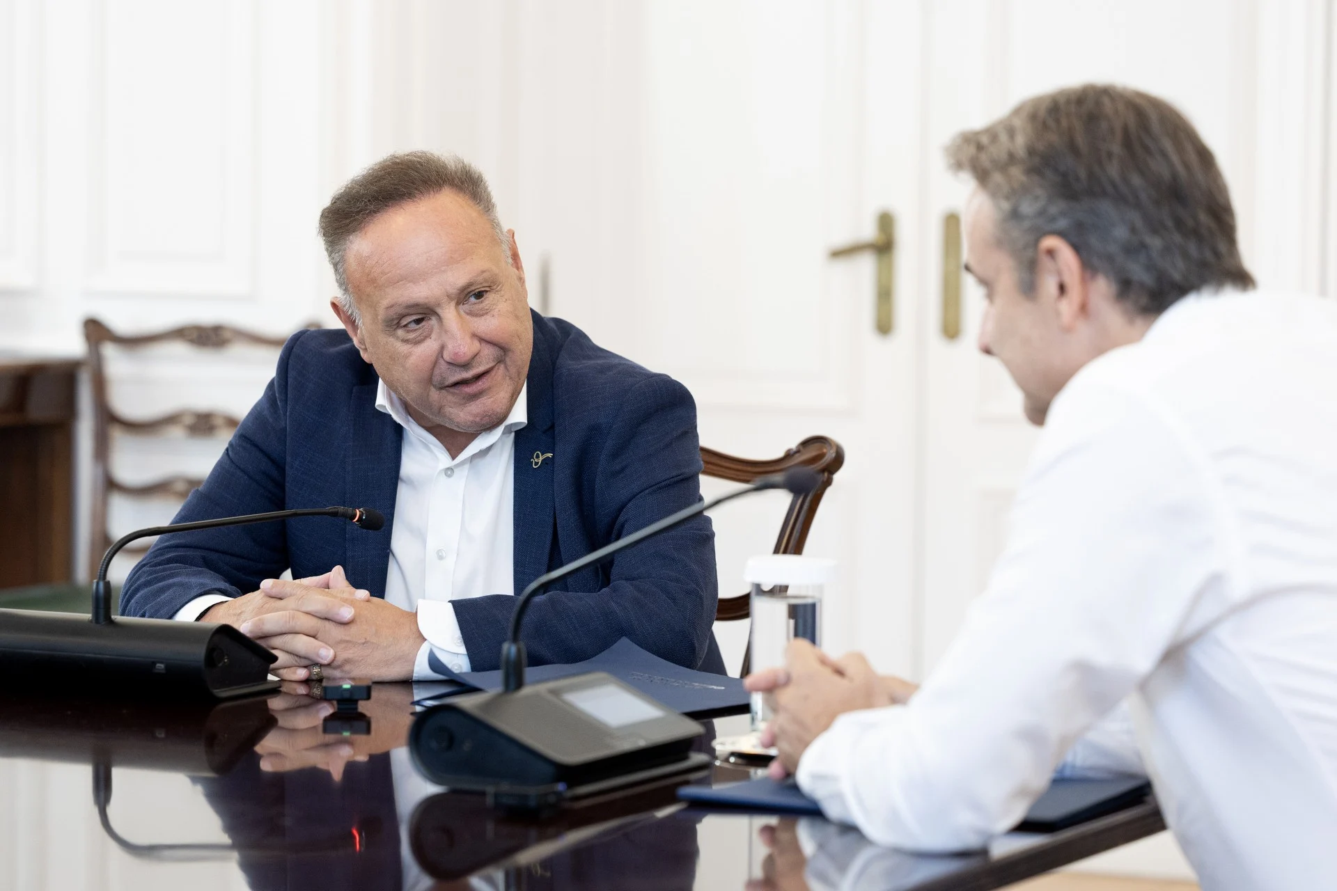 Συνάντηση Κ. Μητσοτάκη - Στ. Αγγελούδη: «Θα έχουμε μία καινούργια ΔΕΘ το 2030»