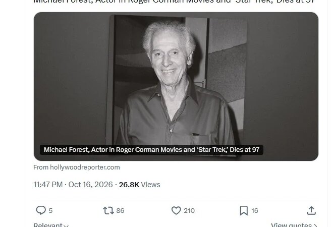 Πέθανε ο θρυλικός «Απόλλωνας» του Star Trek